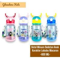 ราคา 600ML LABUBU MACARON Character Childrens Straw Drinking Bottle (29365218961)