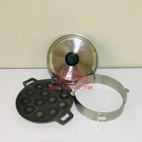 ราคา เตาขนมครก ชุดเตาขนมครก [ใช้กับเตาแก๊สบ้านได้เลย] ขนมครก ขนมครกสิงคโปร์ (กระทะขนมครก+ฝาครอบ+บังลม) ขนาด 9 นิ้ว (12805382768)