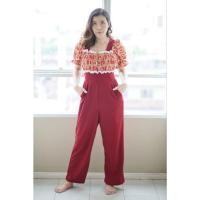 ราคา Sale ชุดจั๊มสูทขายาวสีแดง (18901093855)