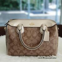 ราคา COACH MINI BENNETT SATCHEL IN SIGNATURE CANVAS (Coach ทรงหมอนลาย C ขอบทอง) (1519255761)