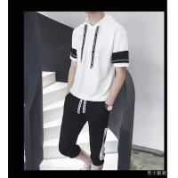 ราคา เสื้อผ้าStyle ชุดเซต 2 ชิ้น เสื้ัอแขนสั้น มีฮูด + กางเกง5ส่วน เอวยางยืด รุ่น 4051 (8359634083)
