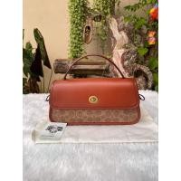 ราคา สด-ผ่อน (ผ่อน0%) กระเป๋า สะพายข้าง ลายซี สีน้ำตาล งานshop Coach Turnlock Clutch In Signature 143 (8530656309)