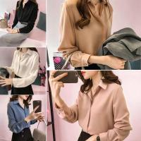 ราคา เสื้อสตรี เสื้อเชิ้ตคอปกแขนยาว เนื้อผ้าบางเบา โอเวอร์ไซส์ สวมใส่ทำงานได้ และสวมใส่ได้ทุกไลฟ์สไตล์(แบบสวมไม่มีกระดุม) (11649176931)