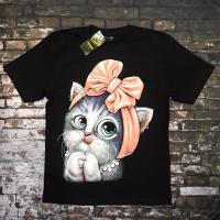 ราคา ของแท้100% เสื้อเรืองแสงแบรนด์แท้ 3D พิมพ์ลายเรืองแสง ลายแมวน่ารัก สกรีนลายหน้า-หลัง (12275426641)