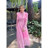 ราคา XLเดรสลูกไม้ชมพูปักดอกไม้Missbell.XL (27603054803)