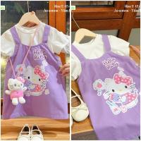 ราคา สุดยอดผลิตภัณฑ์ผ้ากันเปื้อนสําหรับเด็กทารกผู้หญิง เอี๊ยมคิตตี้สีม่วงสุดฮอต ชุดสําหรับเด็กผู้หญิง 13-45กก (42755943428)