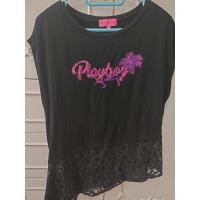 ราคา ✨Playboy✨เสื้อยืดมือสองของเเท้อกก่อนยืด38ยืดได้ถึง46 (8733384012)