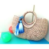 ราคา กระเป๋าสานผักตบ ทรงครึ่งวงกลม size m (844951059)