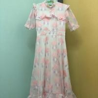 ราคา Macaron dress- used สีชมพูขาว (6424328184)