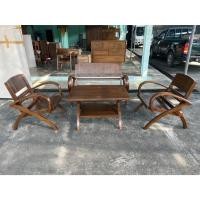 ราคา ชุดรับแขกไม้สัก ชุดเก้าอี้สนามหลังพลับพม่า สีเสี้ยนดำ (26875119082)
