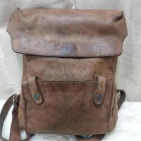 ราคา Ssamzie Leather Backpack แบรนด์แท้ ของแท้ งานวินเทส หนังเก่า หนังดิบ (29054257075)