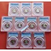 ราคา 5 Cents Thomas Jefferson The 80's ปี 1980-89 จำนวน 10 เหรียญ เกรด PCGS PR69 DCAM (22733574163)