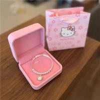 ราคา  สร้อยข้อเงินลายคิตตี้น่ารัก - กำไลปรับขนาดได้สำหรับเด็กและผู้ใหญ่ ชุด姐妹 ของขวัญวันเกิด  (43353067299)