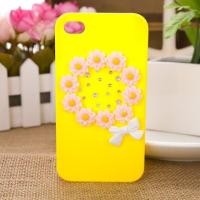 ราคา เคสไอโฟน 4/4s เคสไอโฟนกรอบเหลืองประดับดอกไม้ (7931718295)