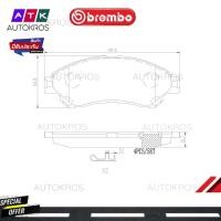 ราคา ผ้าดิสเบรคหน้า MITSUBISHI XPANDER NEW MG3 2017- LIVINA L12 2019- SUZUKI SX4 S-CROSS 2013- VITARA 2015- P79 032C BREMBO (22601642096)