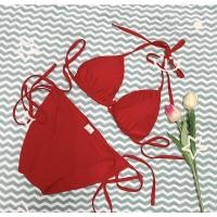 ราคา ชุด บิกินี่ ชุดว่ายน้ำ สีแดง ขนาดฟรีไซส์ ชุดว่ายน้ำแบบผูก บิกินี่แบบผูกเอว ผูกคอ ผูกหลัง (17063520121)