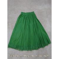 ราคา กระโปรงสีเขียวเอวยางยืดลูกไม้บาน-มือสอง-มือ2-สินค้ามือสอง (25480816471)