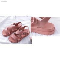 ราคา MeiMei2021 รองเท้ารัดส้น ยางสีล้วน รองเท้าสีเรียบง่ายแบบรัดส้น(สายใหญ่) (11075428174)