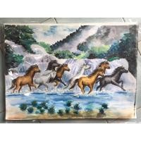 ราคา ภาพวาดม้า/ภาพม้ามงคล/ภาพม้า8ตัว สีน้ำ ขนาด 29.7x42cm กระดาษร้อยปอนด์ (25153118470)