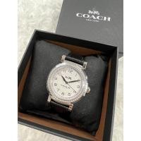 ราคา COACH 14502399 สายหนังสีดำ เรือนเล็กหน้าปัดล้อมเพชร (22145472761)