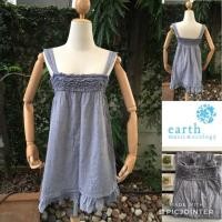 ราคา 2sis1bro แบรนด์แท้ Earth Music & Ecology เดรสสายเดี่ยว เกาะอก ผ้าฝ้าย มือสอง พร้อมส่ง sz F (1381061277)