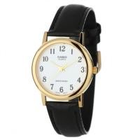 ราคา Casio นาฬิกาข้อมือผู้ชาย สายหนังสีดำ ขอบหน้าปัดทอง รุ่น MTP-1095Q-7B (272061342)