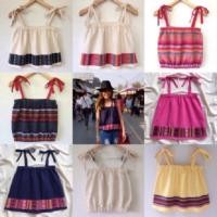 ราคา เสื้อสายเดี่ยวผูกโบว์ผ้าทอ เสื้อสายเดี่ยวผ้าฝ้าย (882923734)