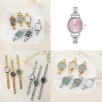 ราคา แฟชั่น สแตนเลสโกลเด้นนาฬิกาสําหรับผู้ชายผู้หญิงสแควร์เครื่องประดับนาฬิกาหัวอุปกรณ์เสริม (44250989103)