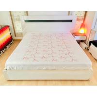 ราคา ผ้าปูที่นอนรัดมุม (แบบหนา) ขนาด 6-6.5ฟุต สีขาวปักลายดอกวินเทจสีชมพูทั้งผืน ด้านบนมีระบาย สไตล์วินเทจ มือสองเกาหลีแท้ (23160497240)