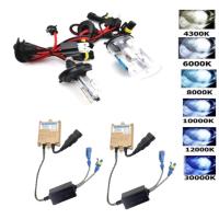 ราคา ชุดหลอดไฟหน้ารถยนต์ XENON บัลลาสต์บาง HID 55W เป็นชุด 2ชิ้น 1คู่ ขั้วH4-2 มีค่าสี 4300K 6000K 8000K 10000K 12000K 30000K (29128153322)