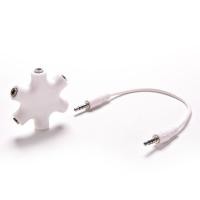 ราคา Alloyseed 6 Way Ports Male to 5 Female Audio Headphone 3.5mm Jack Splitter Adapter / Splitter 6 Ports (29715155652)