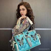 ราคา Light Blue Butterfly Bag กระเป๋าถือกระเป๋าหญิง 2024 สไตล์ใหม่ High-End Texture Niche Tote กระเป๋าหญิง (40557132701)