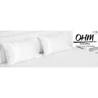 ราคา OHM ปลอกหมอนหนุน ผ้าเครปซาติน 220 เส้น (แพคคู่) สีขาว (904879223)