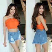 ราคา Oops กางเกงยีนส์ขาสั้น งานเซอ ขาดสวย (13717115332)