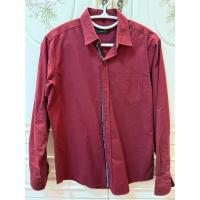 ราคา เสื้อเชิ้ต คอปก Smart สีแดงเลือดหมู (24644430290)