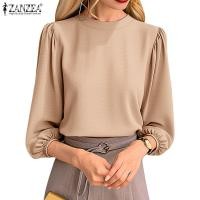 ราคา Zanzea เสื้อเบลาส์ คอกลม แขนทรงโคมไฟ ยืดหยุ่น สไตล์วินเทจ สําหรับผู้หญิง (24373339609)