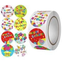 ราคา สติ๊กเกอร์วันเกิด ขนาด2.5ซม. 500 ดวง สติ๊กเกอร์สำเร็จรูป Sticker Happy birthday (28558296312)