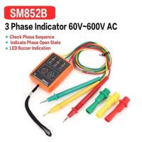 ราคา มิเตอร์วัดเฟสไฟฟ้า เครื่องวัดเฟสไฟฟ้า 3เฟส แสดงผลด้วยไฟ LED รุ่น SM852B Indicator Detector Meter 3Phase Rotation Tester (29534265648)