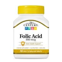 ราคา โฟลิก 21st Century Folic Acid (400 mcg, 800 mcg) (22576601430)