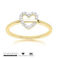 ราคา Gemondo แหวนทองคำ 9K ประดับเพชร (DIAMOND) ดีไซน์แหวนทรงเปิดรูปหัวใจ (22019080493)