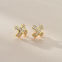 ราคา เครื่องประดับ Zhuodie ต่างหูเงินสเตอร์ลิงแบบไขว้ชุบทองต่างหูเพชรไขว้ต่างหูเพชรที่สวยงามและหลากหลายอารมณ์หญิง (9457100598)