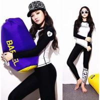 ราคา ชุดว่ายน้ำแขนยาว ชุดว่ายน้ำกางเกงขายาว ชุดว่ายน้ำกันUV ชุดว่ายน้ำสีขาว ชุดว่ายน้ำสีดำ ชุดดำน้ำ SET 3 ชิ้น (166886007)