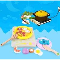 ราคา ของเล่นไม้​ ชุดกะทะผัดซีฟู๊ด (8960731216)