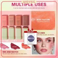ราคา ของขวัญฟรี MAYBELUCKY Blush Four Colors Highlighter Stick ติดทนนาน ไม่เหนียวเหนอะหนะ บลัชครีมสำหรับผู้เริ่มต้น กันน้ำ WAVETH (29139604409)