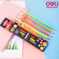 ราคา ดินสอไม้ 2b deli ด้ามสีสะท้อนแสง (11817888656)