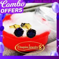 ราคา iNSPIRE JEWELRY ต่างหูฝังหนามเตย พลอยไพลิน 5mm. งานจิวเวลลี่แบบร้านเพชรร้านพลอย (795122765)