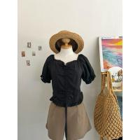 ราคา B46 เสื้อครอปแขนตุ๊กตามีสม็อค คอเหลี่ยม มีเชือกรูดด้านหน้า (25380656808)