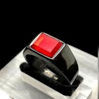 ราคา แหวนไทเทเนียมสเตนเลส ประดับพลอย สีฟ้า สําหรับผู้ชาย 01 (15252980612)