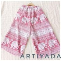 ราคา กางเกงลายช้าง เอวยางยืด ขา 5 ส่วน ผ้าไหมอิตาลีเนื้อดี (23349610547)
