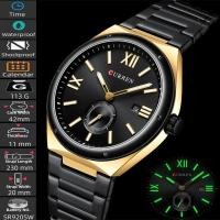 ราคา Curren Mens Quartz นาฬิกากันน้ําพร้อมปฏิทินสายเหล็กหรูหรา Luminous Analog Display Time (27115946918)